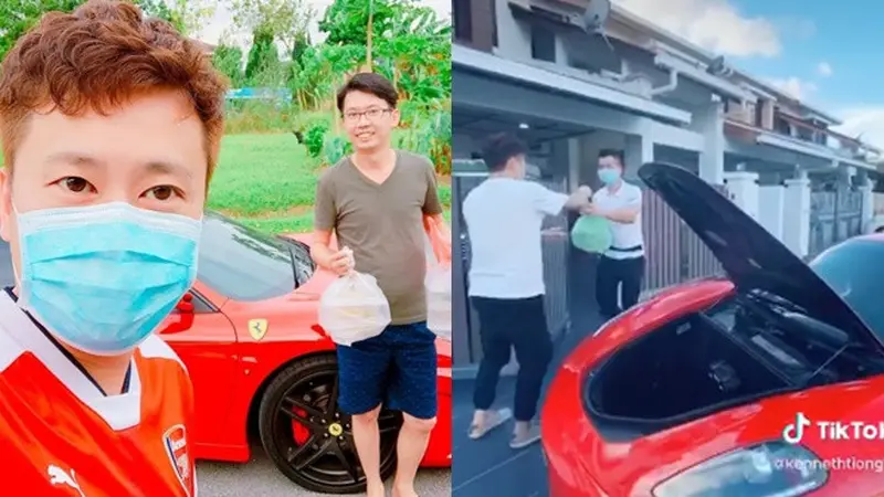 Viral, Restoran Ini Kirim Makanan Pakai Mobil Ferrari