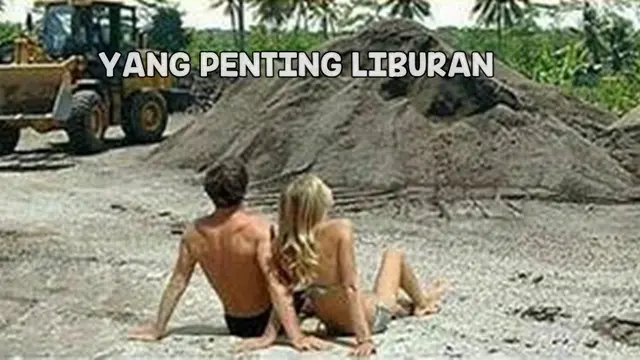 6 Potret Liburan Irit Layaknya di Pantai Ini Bikin Ngakak