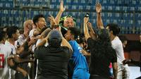 PSM Makassar mengunci gelar juara BRI Liga 1 2022/2023 setelah menumbangkan Madura United 3-1 di Stadion Gelora Ratu Pamelingan, Pamekasan, Jumat (31/3/2023). (Bola.com/Wahyu Pratama)