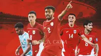 Timnas Indonesia - Yakob dan Yance Sayuri, Eliano Reijnders, Kevin Diks, Joey Pelupessy (Bola.com/Adreanus Titus)