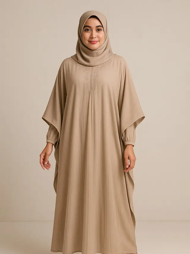 Model Gamis Wanita Sederhana yang Syari Tapi Tetap Elegan/ Ilustrasi AI