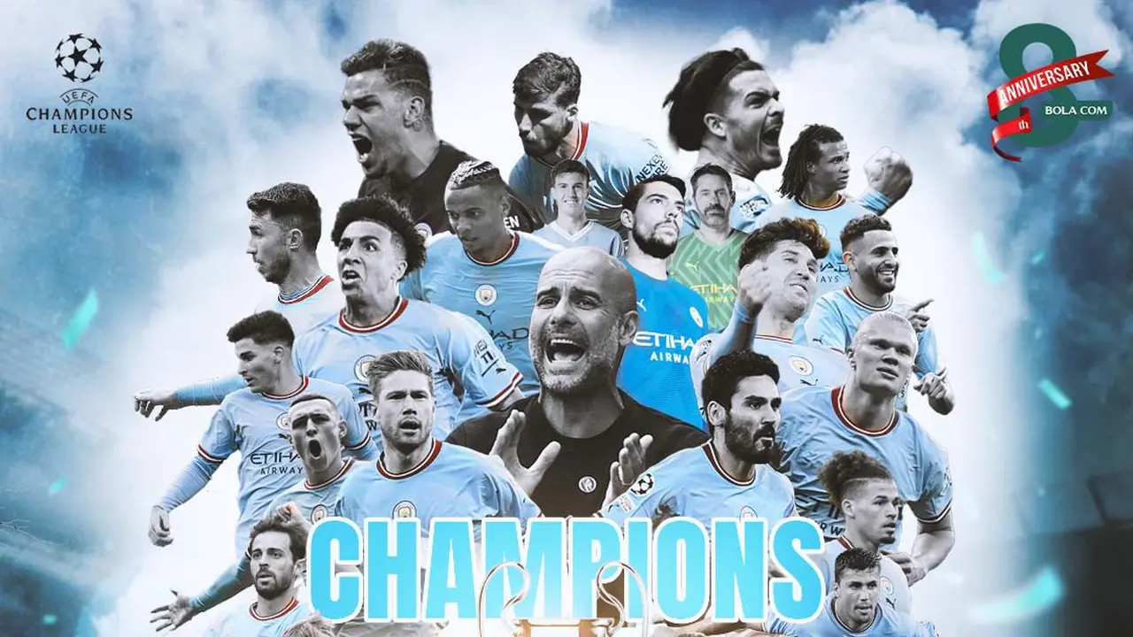 Final Liga Champions - Ilustrasi Manchester City Juara Liga Champions