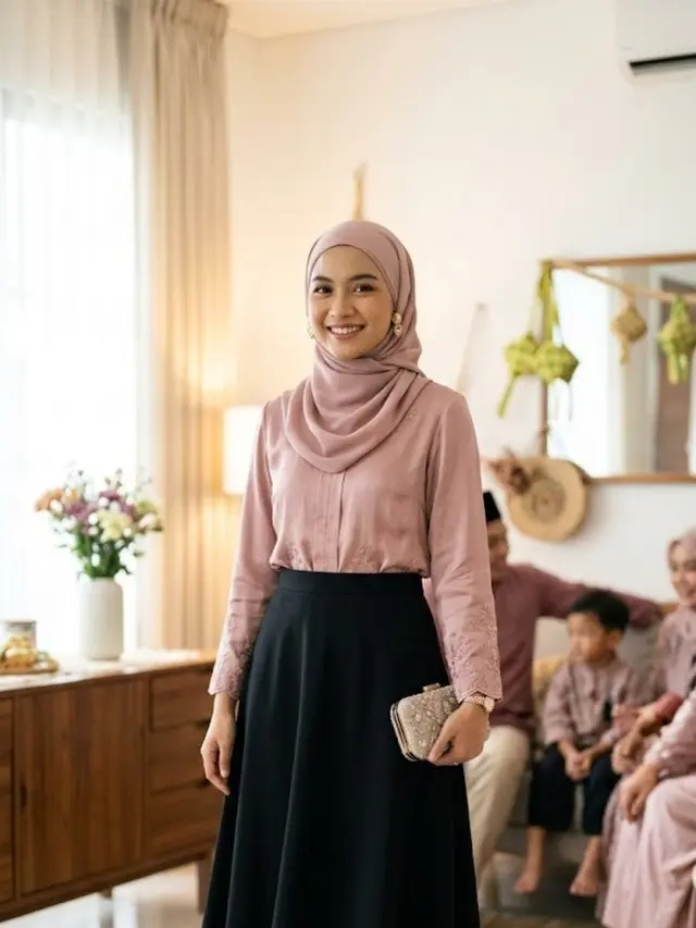 padu padan rok hitam dan blouse