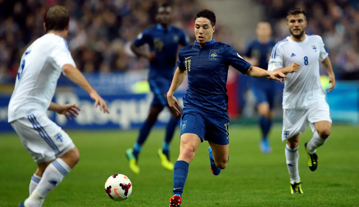 Akibat ketidakcocokan dengan pelatih Timnas Prancis, Didier Deschamps, membuat Samir Nasri memilih pensiun dari kancah internasional di usia 27 tahun. (AFP/Lionel Bonaventure)