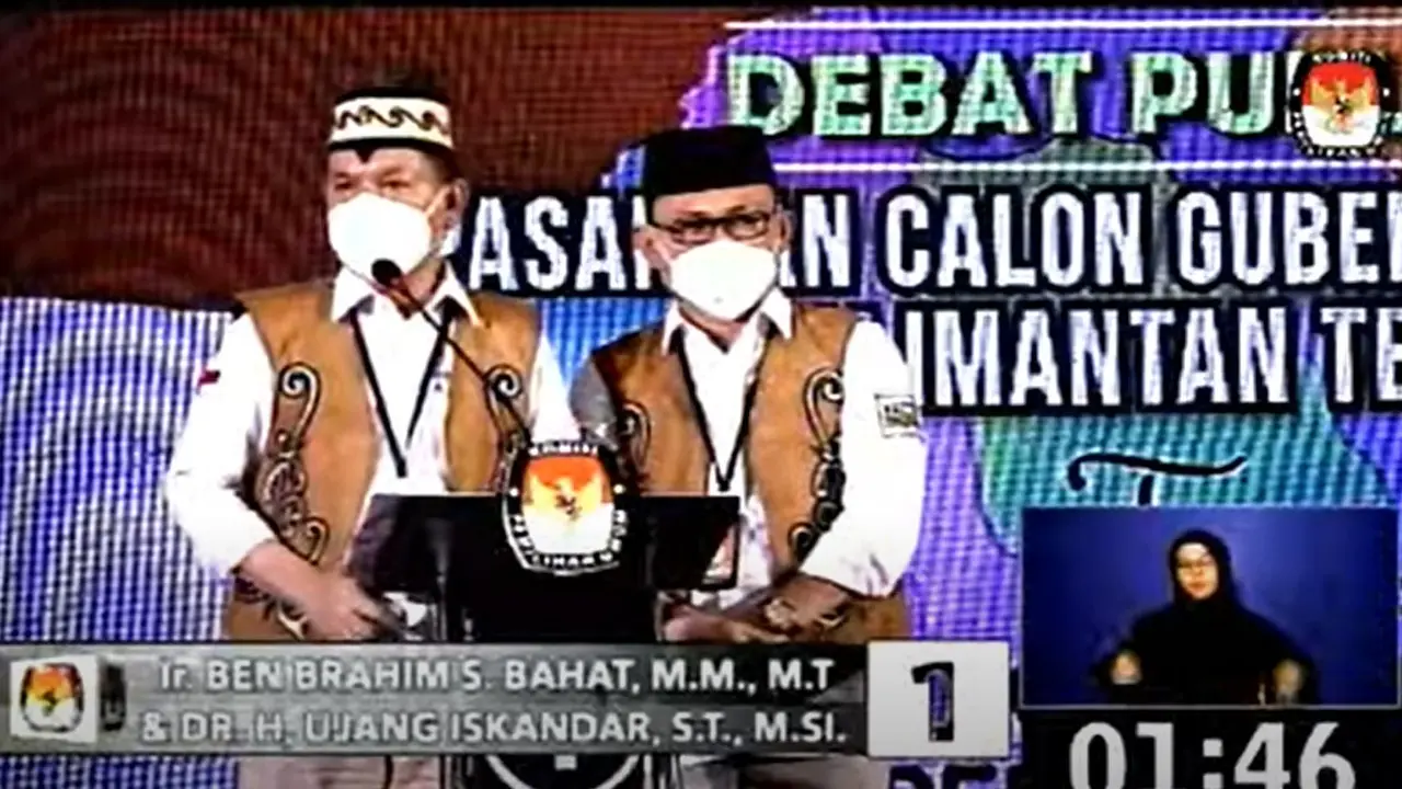 Ben dan Ujang Iskandar saat debat perdana pilkada 2020. (Foto: IStimewa).