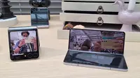 Samsung Galaxy Z Flip 5 dan Galaxy Z Fold 5 Resmi Diluncurkan, Ini Harga dan Spesifikasinya. (Liputan6.com/ Giovani Dio Prasasti)
