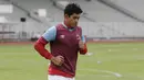 Pemain PSM Makassar, Rizky Pellu, saat sesi latihan jelang laga Piala AFC di Stadion Madya, Jakarta, (9/3/2020). PSM Makassar akan berhadapan dengan Kaya FC. (Bola.com/M Iqbal Ichsan)