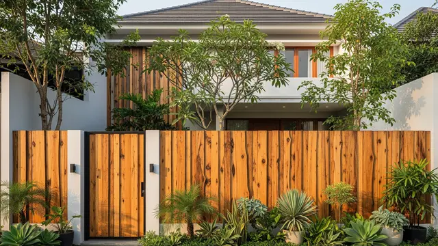 Pagar Kayu Bekas Warna Natural