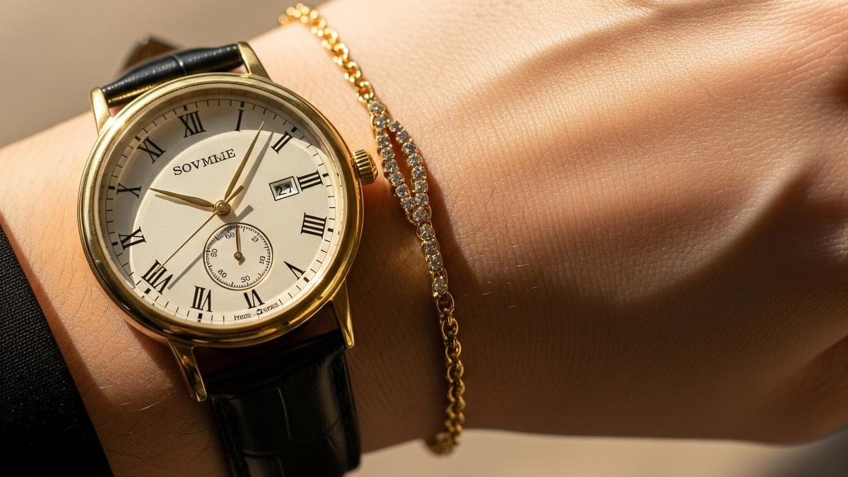 9 Ide Padu Padan Gelang Rantai dengan Jam Tangan Analog Klasik, Tampil Berkelas