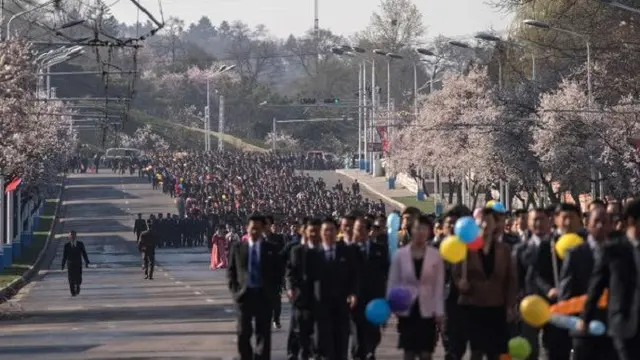 Persiapan Perayaan Day of the Sun di Pyongyang, Korea Utara (Ed Jones/AFP)