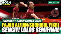 Highlight Fajar Alfian/Shohibul Fikri Lolos Semifinal Asian Games 2026, Laga Sengit hingga Akhir