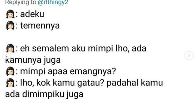 twit kepolosan adik (foto: Twitter @fridateec)