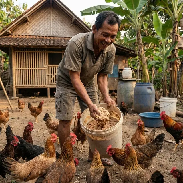 Pakan Campuran Dedak Padi (Gemini AI)