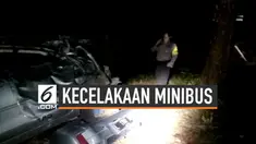 Sebuah minibus mengalami rem blong hingga jatuh masuk ke dalam sebuah jurang. Seluruh penumpang minibus dilaporkan selamat.