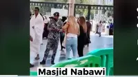Viral Video 2 Wanita Tanpa Hijab Ingin Masuk ke Masjid Nabawi, Sikap Petugas Tuai Pujian.&nbsp; foto: TikTok @sentramasjid.official