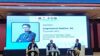 INH mengajak seluruh mahasiswa Indonesia di Timur Tengah dan Afrika membangun kembali Gaza, Palestina. Hal itu disampaikan Presdir INH Lukmanul Hakim dalam Simposium Kawasan Timur Tengah dan Afrika 2024 di Al Azhar Confence Center, Kairo, Mesir. (Foto: Istimewa)