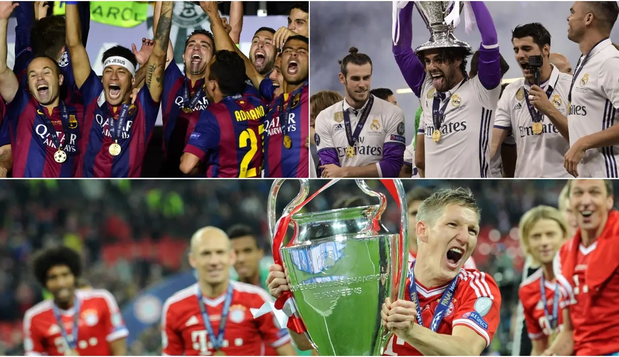 Tidak sedikit klub raksasa eropa sudah memenangkan gelar Liga Champions. Namun banyak diantaranya sudah mencicipi final namun gagal meraih gelar paling pretisius di jagad eropa tersebut. (kolase foto-foto AFP)