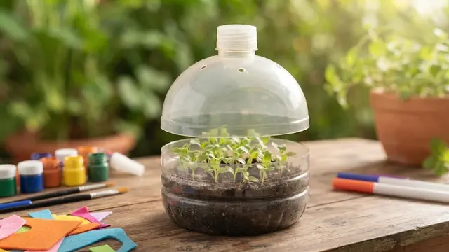 Mini rumah kaca bibit dari botol sampo bekas