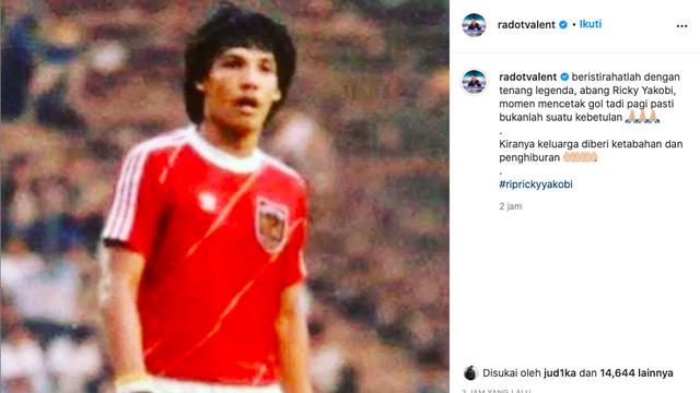 Ucapan duka juga datang dari komentator nyentrik, Valentino "Jebret" Simanjuntak.