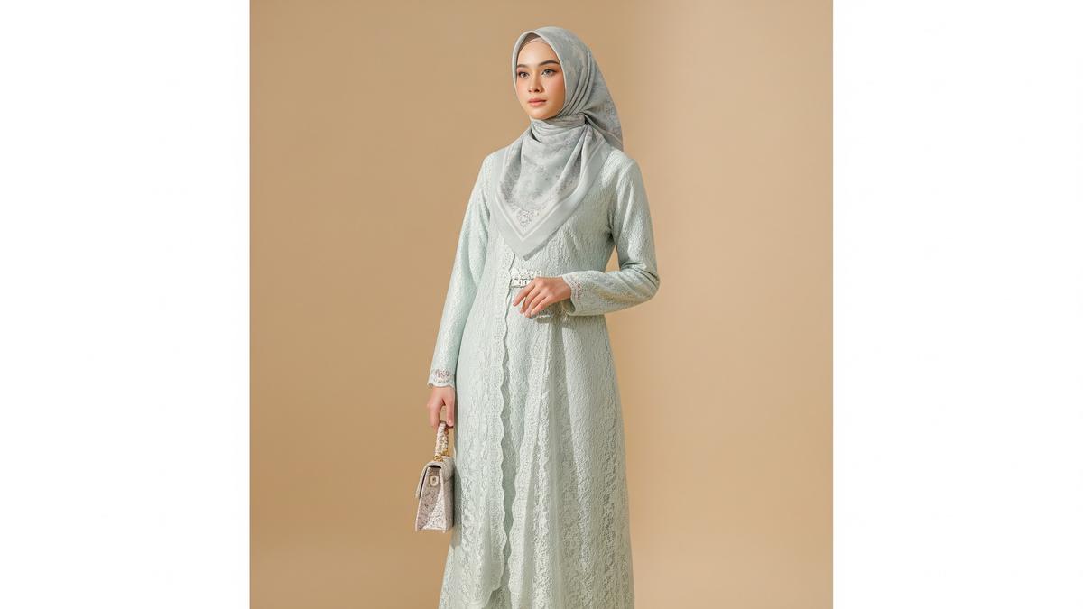 7 Model Mix and Match Gamis Brokat dan Hijab untuk Tampilan Mewah dan Anggun