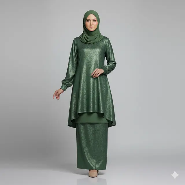 Gamis Shimmer Model Tunik Metalik