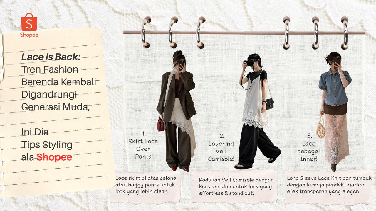 Lace Kembali Jadi Tren Fashion Anak Muda, Ini Tips Mix and Match Stylish ala Gen Z di Shopee