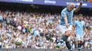 Tambahan dua gol ini membuat Haaland sudah mengemas sembilan gol hanya dari empat pertandingan sejak awal musim. (AP Photo/Scott Heppel)