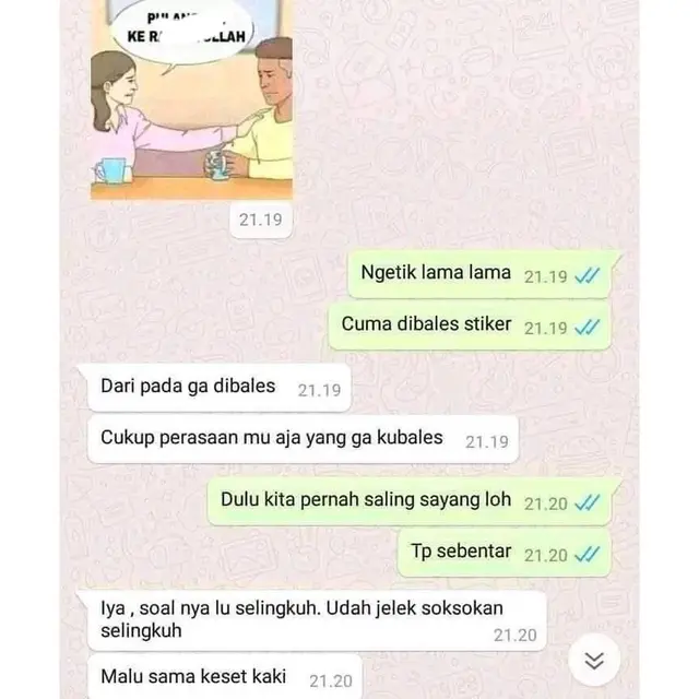 6 Chat Balasan Tentang Cinta Ini Jutek Banget, Bikin Sakit Hati