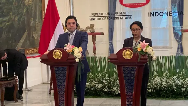 Menlu Retno dan Menlu Maroko, Nasser Bourita.