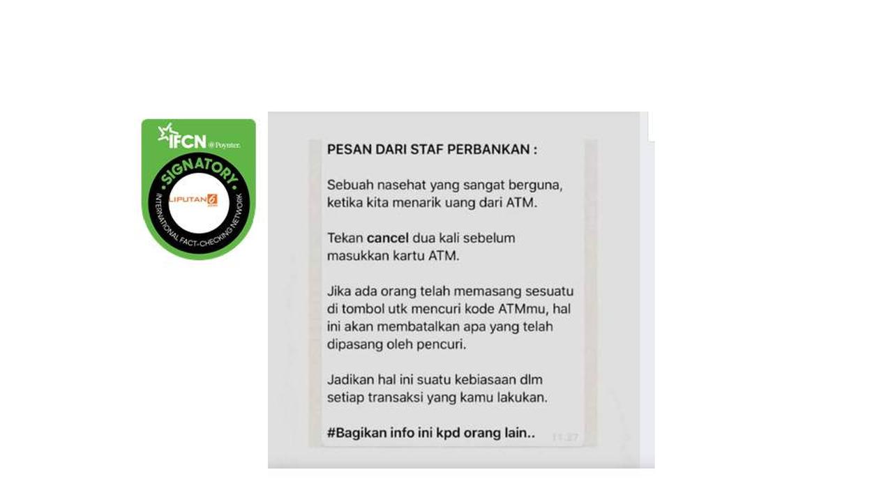 Cek Fakta pencegahan pencurian kartu atm