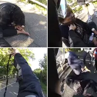 Pengendara motor berhasil selamatkan seorang perempuan yang mencoba bunuh diri di tengah jalan.