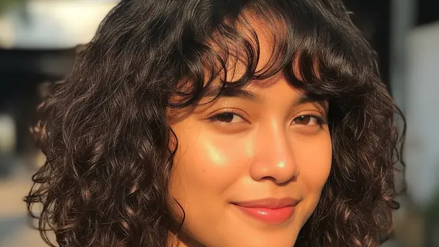 Model Rambut Medium dengan Poni Anti Lepek