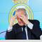 Presiden Real Madrid, Florentino Perez dalam konferensi pers di Madrid, 13 Mei 2026. (AP Photo/Bernat Armangue)