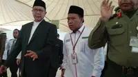 Rombongan Menteri Agama Lukman Hakim Saifuddin bersama Amirul Hajj tiba di Tanah Suci. (Maulana Kautsar/dream.co.id)