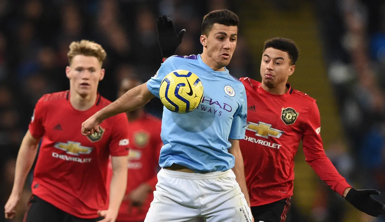 3. Rodri (64 juta euro) - Rodri menjadi salah satu pemain termahal yang dibeli oleh Manchester City dari Atletico Madrid pada bursa transfer 2019. Saat ini Rodri memiliki harga pasar senilai 64 juta euro. (AFP/Oli Scarff)