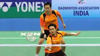 Ganda putra Indonesia, Mohammad Ahsan/Hendra Setiawan, melaju ke babak kedua India Terbuka 2018 setelah mengalahkan wakil tuan rumah, Krishna Prasad Garaga/Dhruv Kapila dengan skor 25-23, 21-9. (dok. PBSI)