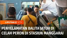 Terdorong oleh penumpang yang berdesakan, seorang anak balita terperosok ke bawah gerbong kereta commuter line di Stasiun Manggarai, Jakarta Selatan. Sang anak lolos dari maut, setelah diselamatkan petugas keamanan stasiun. Insiden ini sempat viral d...
