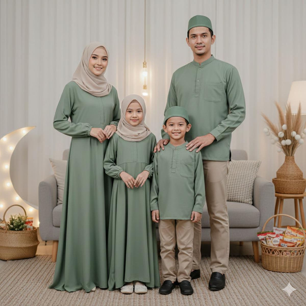7 Outfit Couple Keluarga Lebaran 2026 Set Seragam, Tampilan Kompak dan Serasi untuk Foto Bersama