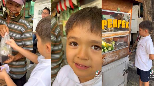 Viral El Barack Anak Jessica Iskandar Jajan Pempek