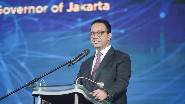 Anies Baswedan berbicara di hadapan para delegasi MMA Impact Indonesia 2024. (Dok MMA Global Indonesia)