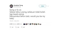 Gombalan tema imlek 2019 (sumber : twitter)