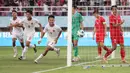 <p>Pemain Timnas Indonesia U-16, Muhamad Zahaby Gholy melakukan selebrasi setelah mencetak gol ke gawang Vietnam pada laga perebutan tempat ketiga Piala AFF U-16 2024 di Stadion Manahan, Solo, Jawa Tengah, Rabu (7/3/2024). (Bola.com/Abdul Aziz)</p>