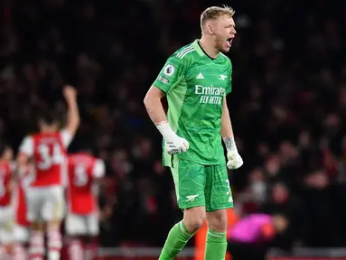 Arsenal berhasil memetik kemenangan pada laga yang bertajuk Derbi London saat melawan West Ham United di Stadion Emirates, Kamis (16/12/2021) dini hari WIB. Meski diwarnai gagal penalti, The Gunners tetap meraih poin penuh dengan skor 2-0. (AFP/Ben Stansall)