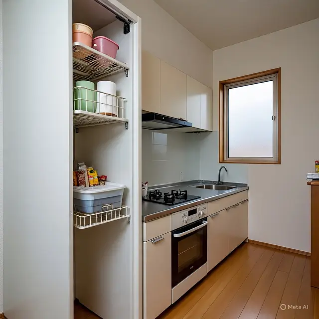 Dapur Rumah Lahan Sempit Pakai Rak Besi Multifungsi