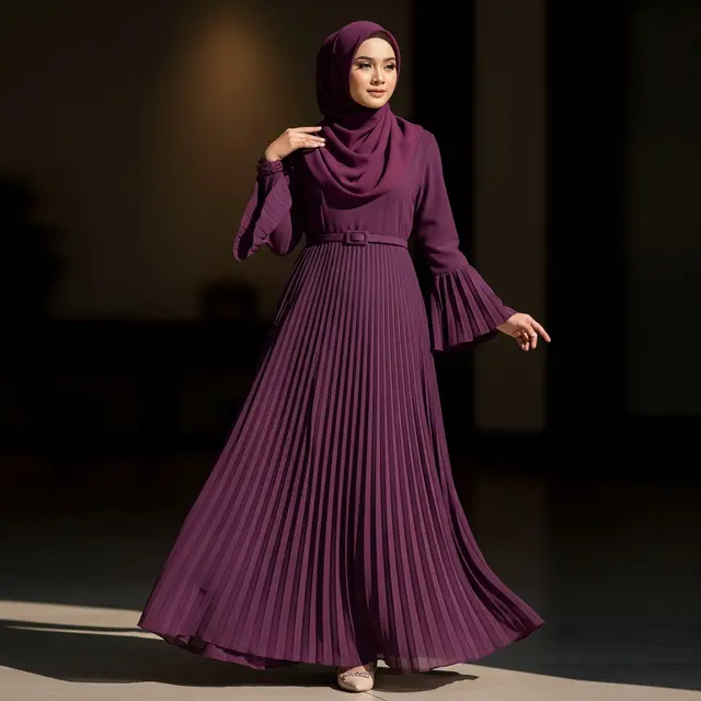 Dress Warna Anggur yang Anggun