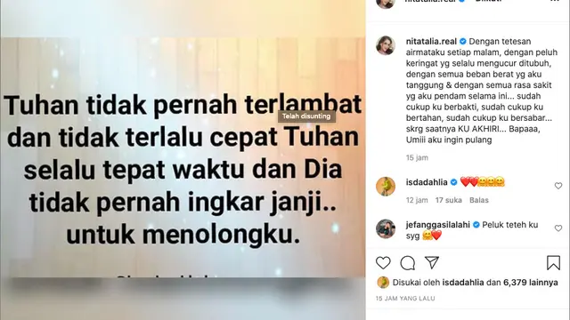 Cukup Lama Memendam Rasa Sakit, Nita Thalia: Saatnya Ku Akhiri