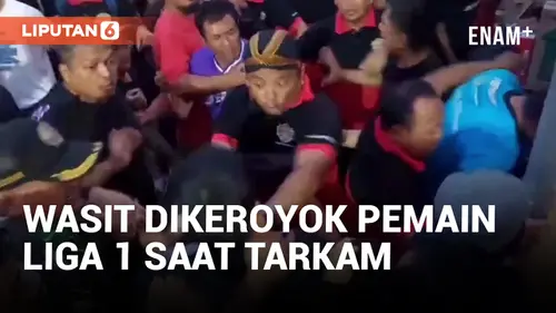 VIDEO: Pemain Liga 1 Keroyok Wasit saat Main Tarkam