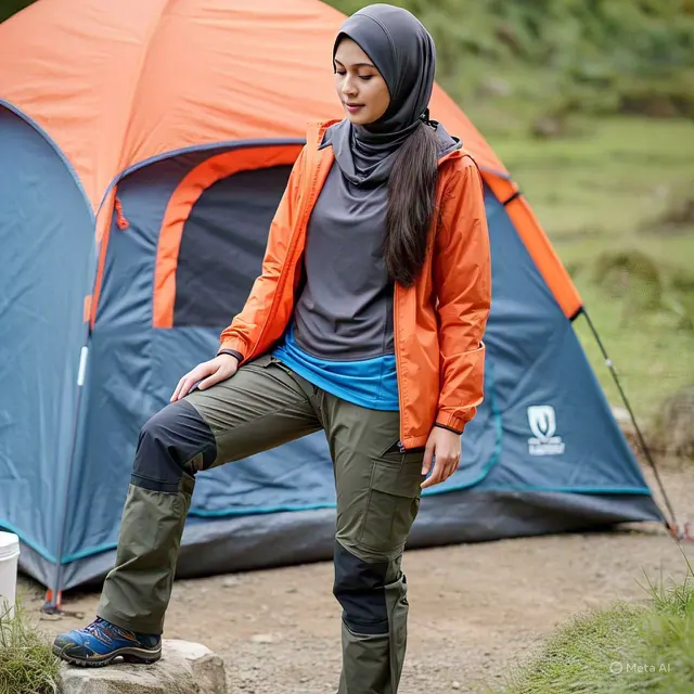Outfit Camping Muslimah: Bergo Olahraga dengan Layering Simpel