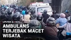 Tidak cuma Puncak, kawasan Lembang, Bandung Barat, juga selalu jadi langganan macet setiap momen liburan. Saking parahnya kemacetan, laju mobil ambulans pun terhalang.