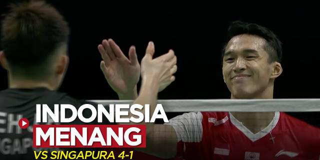 VIDEO: Highlights Kemenangan Tim Indonesia atas Singapura di Grup A Piala Thomas 2022